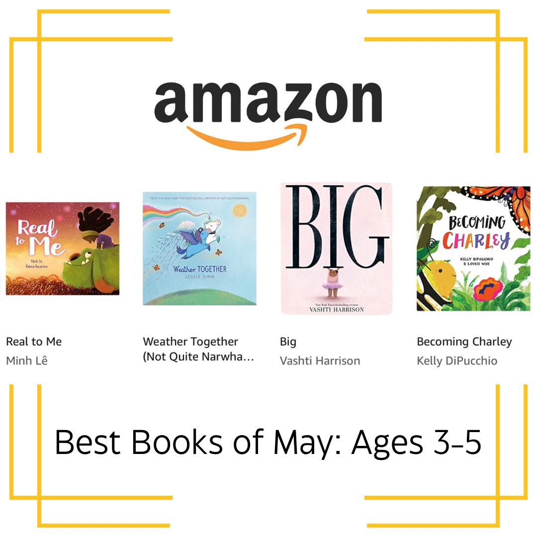 REAL TO ME in good company on @Amazon’s Best Books of May: Ages 3-5 🥰🙏🏽 @rizzyfig @randomhousekids Full list here: shorturl.at/buvS2
