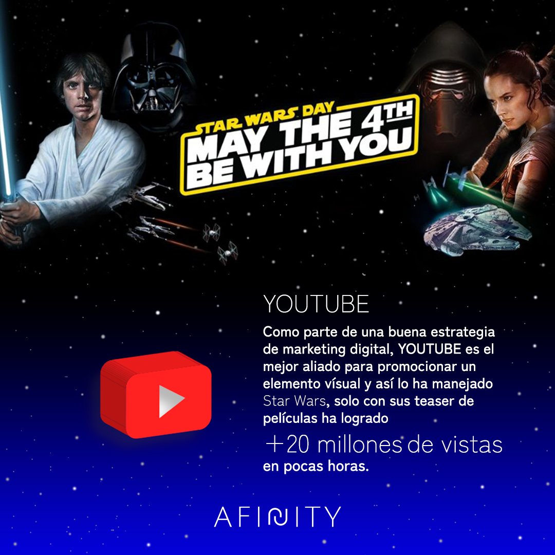 Afinity_mx's tweet photo. Siendo el día de Star Wars, te platicamos sobre los canales que utiliza para llegar a su público objetivo y
@disneyplusla nos confirmará esto.  #marketing #marketingdigital #socialmedia #marketingstrategy #mercadotecnia #redessociales #MayThe4thBeWithYou #Grogu📷 #StarWarsDay https://t.co/yiWF265573