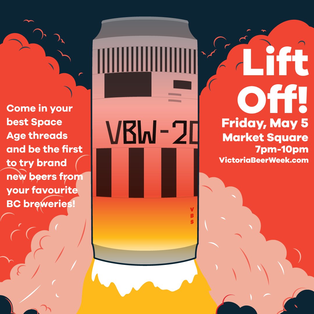 We have lift-off...TOMORROW! 🚀 Vic Beer Week is coming at you with an out of this world kick-off event at Market Square⁠.  ☄️⁠⁠⁠ Get your tickets NOW @ VictoriaBeerSociety.com!
#VicBeerWeek2023 #YYJEvents #Victoria #VicBeerWeek