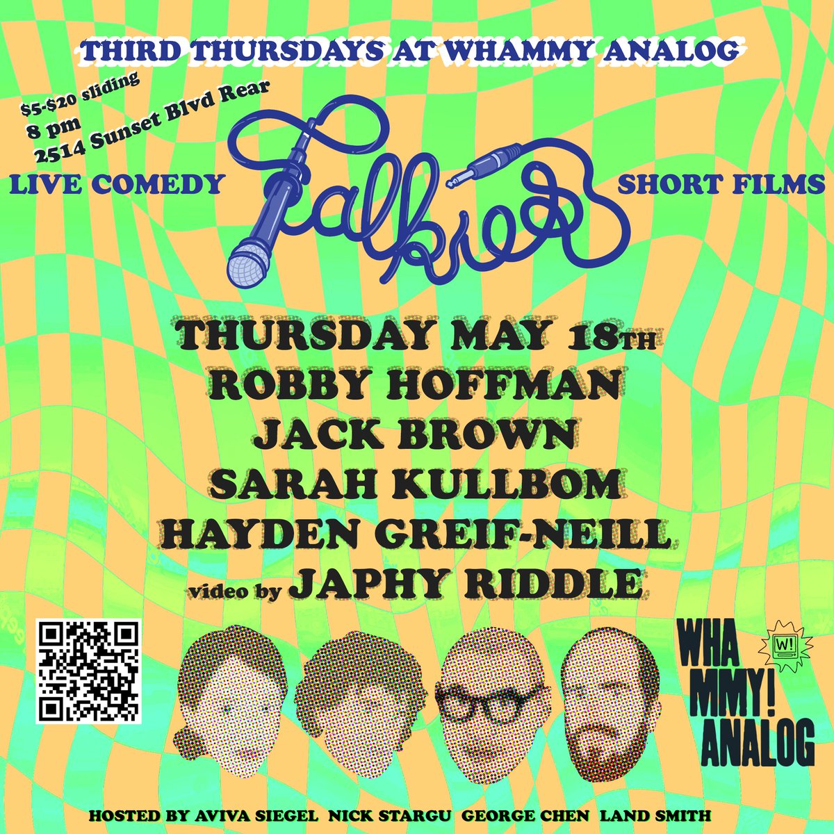 Talkies ᑕOᗰEᗪY (@talkiescomedy) on Twitter photo May is upon us! talkies-comedy-show.eventbrite.com
Guests include @iAmRobbyHoffman
New to LA <a href="/JckJBrwn/">Jack</a> and <a href="/sarahkullb/">Sarah Kullbom</a>
and visiting from the bay <a href="/HGNeills/">Overton Cleric</a>
plus your chuckulars <a href="/djrealsmells/">DJ REAL</a> <a href="/livinlavivaloca/">Aviva Siegel</a> <a href="/land/">Land</a> <a href="/georgethechen/">g</a>
see you at <a href="/whammycorp/">WHAMMY!</a> May is upon us! talkies-comedy-show.eventbrite.com
Guests include @iAmRobbyHoffman
New to LA <a href="/JckJBrwn/">Jack</a> and <a href="/sarahkullb/">Sarah Kullbom</a>
and visiting from the bay <a href="/HGNeills/">Overton Cleric</a>
plus your chuckulars <a href="/djrealsmells/">DJ REAL</a> <a href="/livinlavivaloca/">Aviva Siegel</a> <a href="/land/">Land</a> <a href="/georgethechen/">g</a>
see you at <a href="/whammycorp/">WHAMMY!</a>