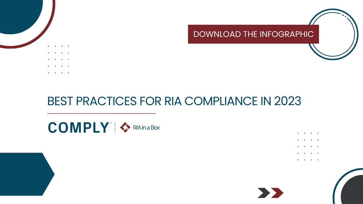 To ensure you avoid deficiencies, you must take a proactive approach to your compliance practices. To help, we’ve assembled our top 10 compliance best practices your RIA firm can use to improve your compliance. Download our infographic. riainabox.com/resources/best…