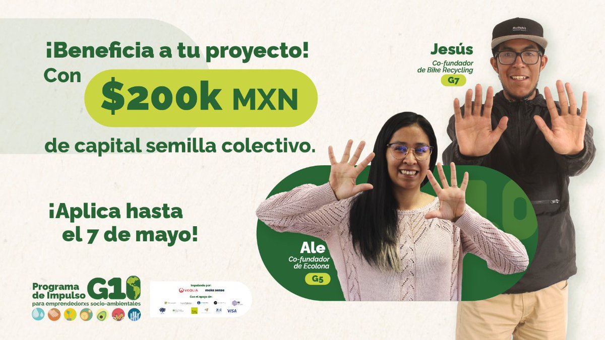 🙌¡Ya está aquí la convocatoria de la 10ma generación del #ProgramaDeImpulso!

Un programa para empoderar a emprendedorxs socio-ambientales a generar un cambio sistémico en el mundo🌎 ¡Una nueva forma de hacer negocios!💼

¡Consulta la convocatoria!
👉 bit.ly/impulsoG10