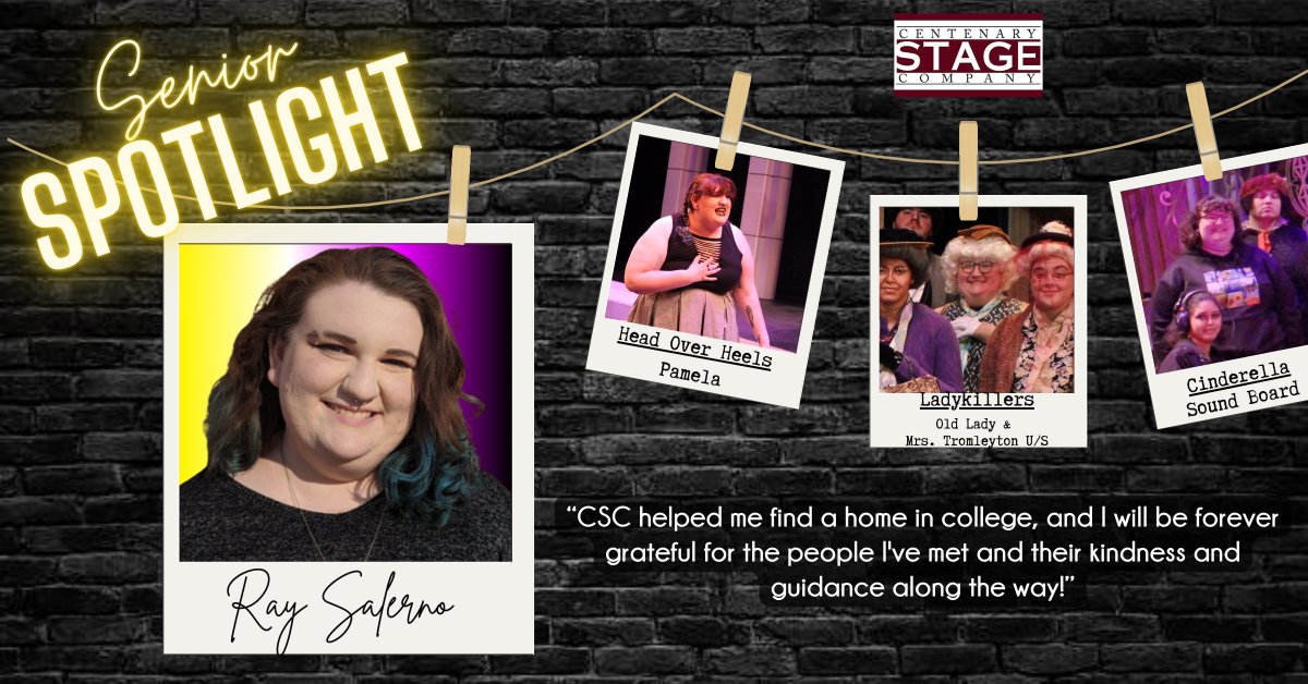 centenarystage's tweet photo. Our next spotlight goes out to Ray Salerno! Ray is actually a Psychology Major with a minor in Theatre and has been a part of several shows, onstage and off!  A Big Congrats to Ray as they earn their Diploma! #CSCYouAtTheTheatre #CSC #Seniors #ClassOf2023 #CentenaryUniversity https://t.co/tGeTS8UNCN