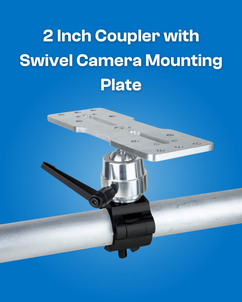 KupoGrip's tweet photo. The Coupler with Swivel Camera Mounting Plate system provides a great mounting solution for rapid camera mounting and rigging. This versatile, high-tensile strength aluminum coupler is made to fasten on to 2” (48-51mm) tube/piping. #CameraGear #FilmGear https://t.co/LnPDITMhGI
