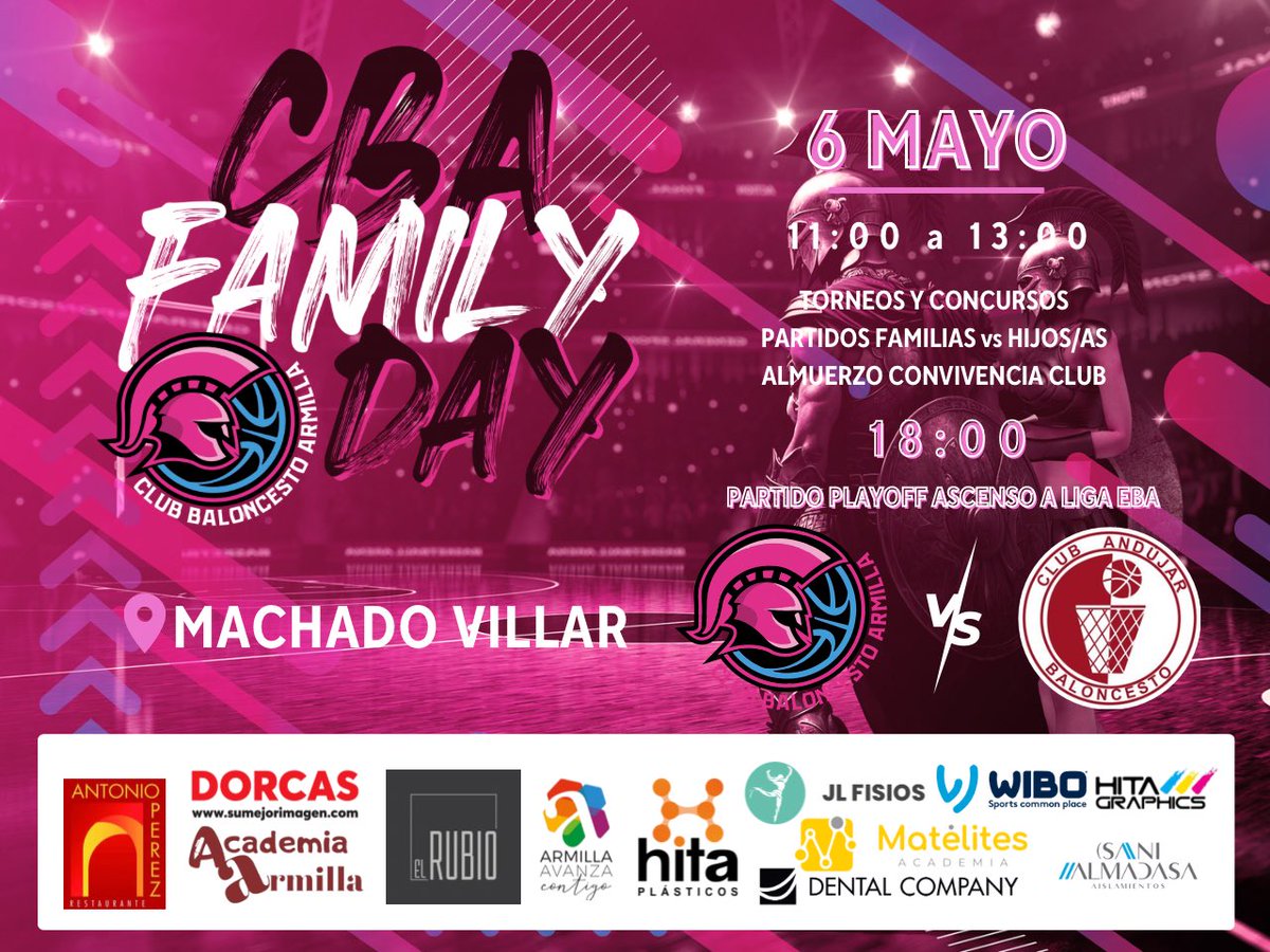 ARMILLACB's tweet photo. 🏀Cartel para este #FindeCBA
El próximo sábado 6 de Mayo tendremos nuestra Fiesta Fin de Temporada 20022/2023,
Deseamos que sean un día donde reine la hermandad y todos y todas lo pasemos genial en esta fiesta del baloncesto junto a nuestra #FamiliaCBA https://t.co/fzFQyZiWS4
