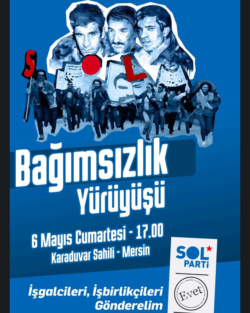 İşgalcileri, işbirlikçileri gönderelim!

📍 Karaduvar Sahili
📅 6 Mayıs Cumartesi
🕓 17:00

#memleketeSOLgerek