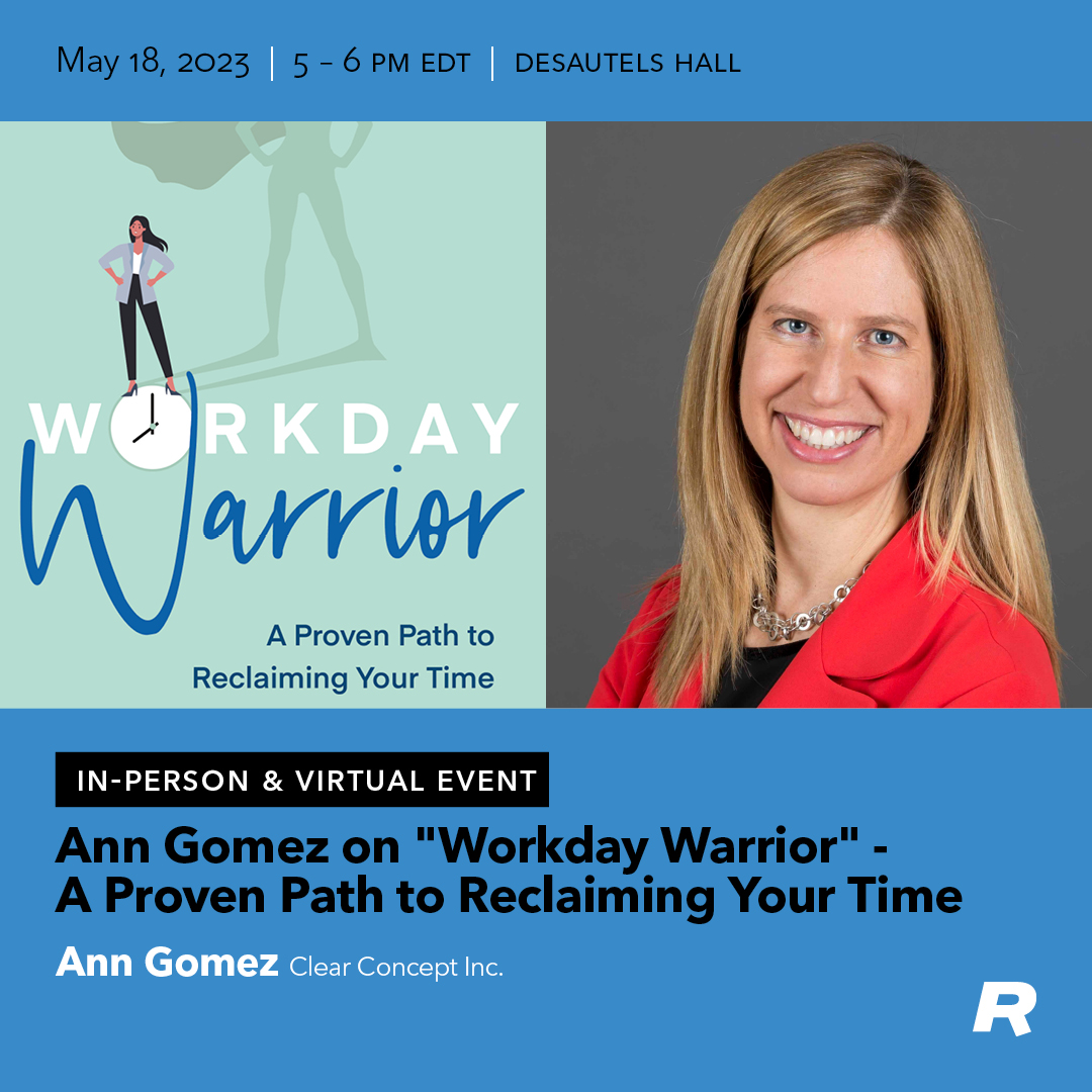 RotmanEvents's tweet image. bit.ly/41EiCbW | In-Person and Virtual Event| Join productivity consultant Ann Gomez (@clearconceptinc) to learn a practical step-by-step approach to #prioritizingtasks, avoiding distractions, delegating effectively, and creating sustainable work habits.