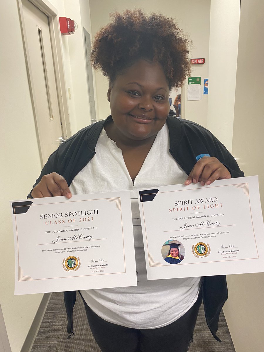 She is definitely a shining light in the department! Congrats to senior Joan McCarty 🎉