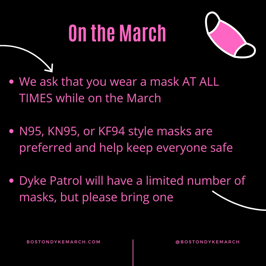bostondykemarch's tweet photo. Since we're talking about it, a reminder about our mask policies! (1/2) https://t.co/RhPjzPbAEA