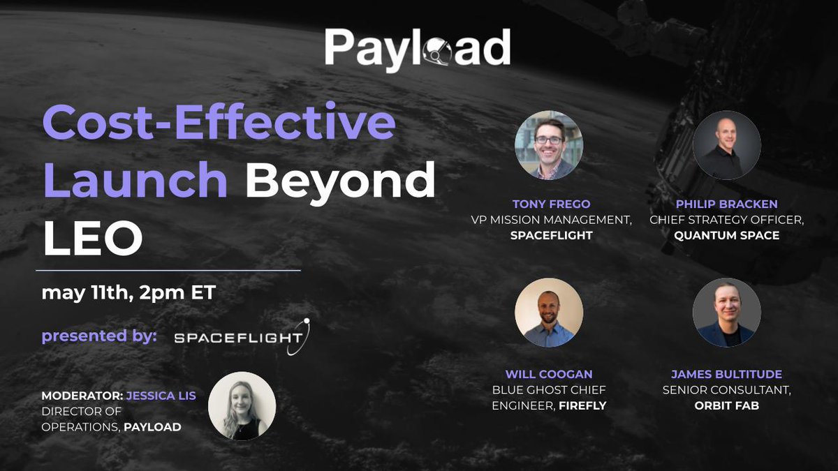 Join us for a great panel discussion on launch costs beyond LEO next week! Register here: us06web.zoom.us/webinar/regist…