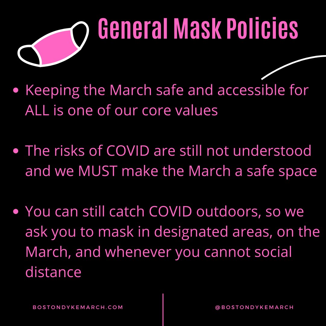 bostondykemarch's tweet photo. Since we're talking about it, a reminder about our mask policies! (1/2) https://t.co/RhPjzPbAEA