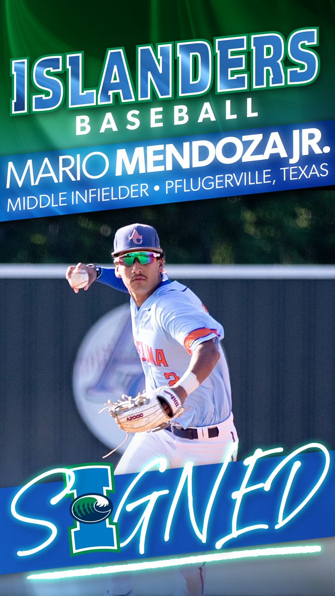 IslandersBSB's tweet photo. SIGNED | 𝗠𝗮𝗿𝗶𝗼 𝗠𝗲𝗻𝗱𝗼𝘇𝗮 𝗝𝗿. (Pflugerville, Texas)

Coach Malone: "He's a plus-plus defender at shortstop. He's a really good player from a junior college and can defend the field. He's just another outstanding addition to the incoming players."

#ShakasUp https://t.co/AwVAD8d8ip