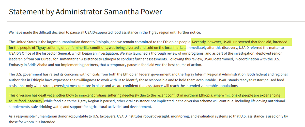 PLPSD's tweet photo. For two years, #Eritrea has been blamed for the looting and rape inside of #Tigray.

Not one shred of evidence was provided.

Now Eritrea is not in Tigray, looting and rape continues at high levels. So much so, that @USAID stopped sending aid

#TPLF is/has been the problem https://t.co/A25VFzlMu9