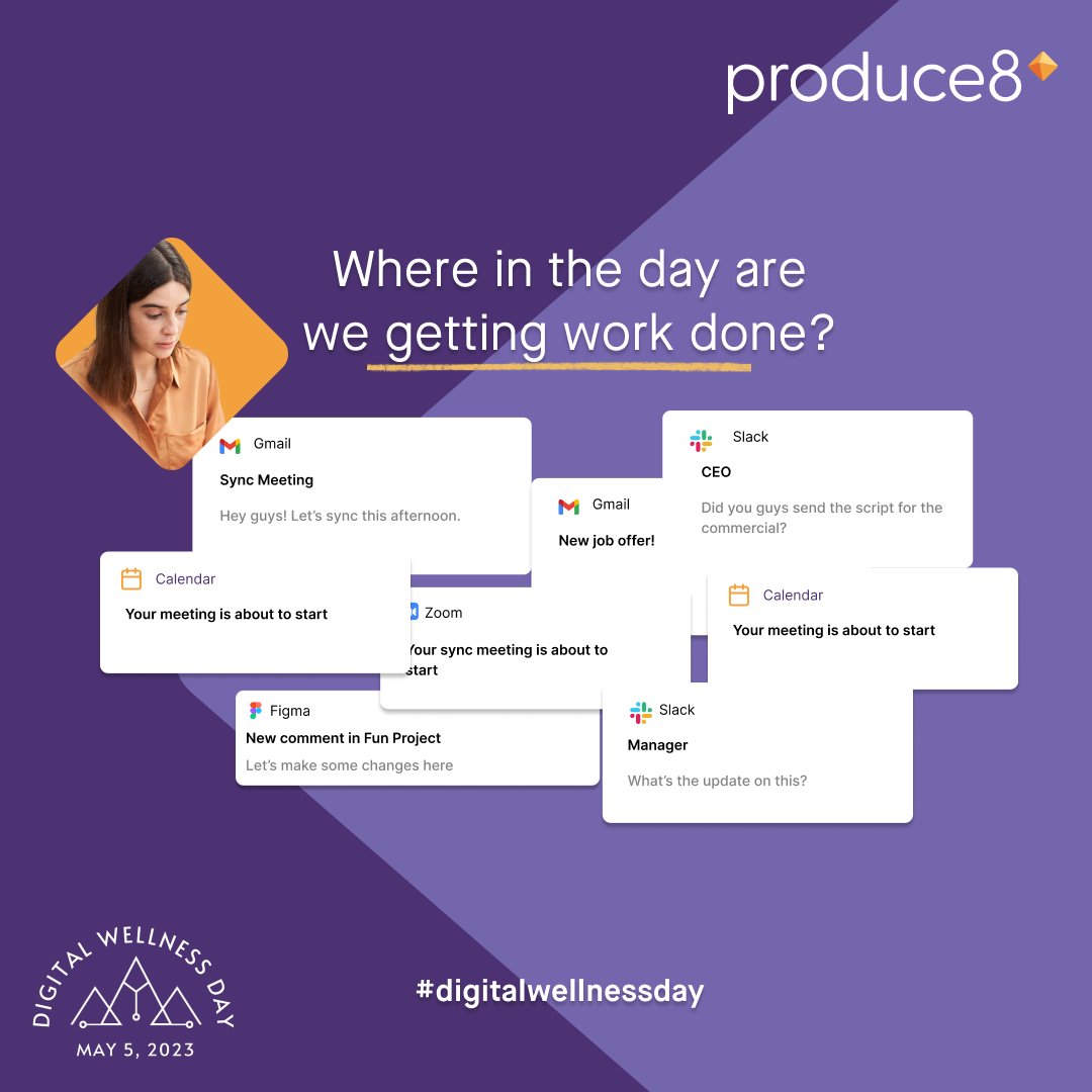 Collaboration overload takes up our productive time and also leads to other health issues. This #DigitalWellnessDay, take a moment to reflect on how work is getting done and how your team can prioritize wellbeing. 

#wellbeingatwork #digitalwellbeing #digitalflourishing