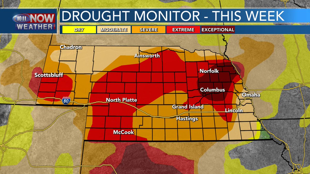 The new DROUGHT MONITOR was released this morning...and no areas showed any improvement from one week ago...tough conditions continue to get worse for much of the region...hoping the rain "chances" over the next several days come to fruition...