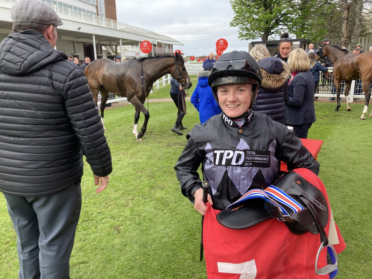 Redcarracing's tweet photo. It's a Hollie good show as star rider @HollieDoyle1 
shows her class for @RebeccaEMenzies at @Redcar. Report from today's 7-race card
https://t.co/h5yAUJhLI6 https://t.co/vxL3QXKPqh