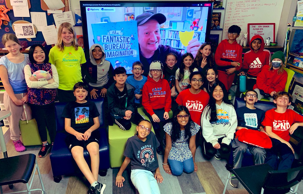 GMcKinney2's tweet image. So happy to be deputized as new recruits (Kids and Former Kids Welcome) into the Fantastic Bureau of Imagination! These kids have lots of imaginative ideas for making the world a better place! 🪪 @PenguinClass @thebradmontague @FlipgridEvents