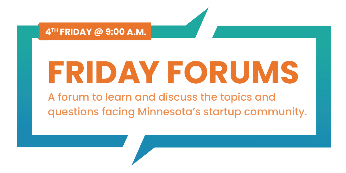 Friday Forums bring together private and public sectors to answer questions about emerging technology.  Explore our archive to learn: 
💰How to pitch VCs
🚀How to prepare for an accelerator
💻How to incorporate blockchain

And more!
mn.gov/launchmn/conne…