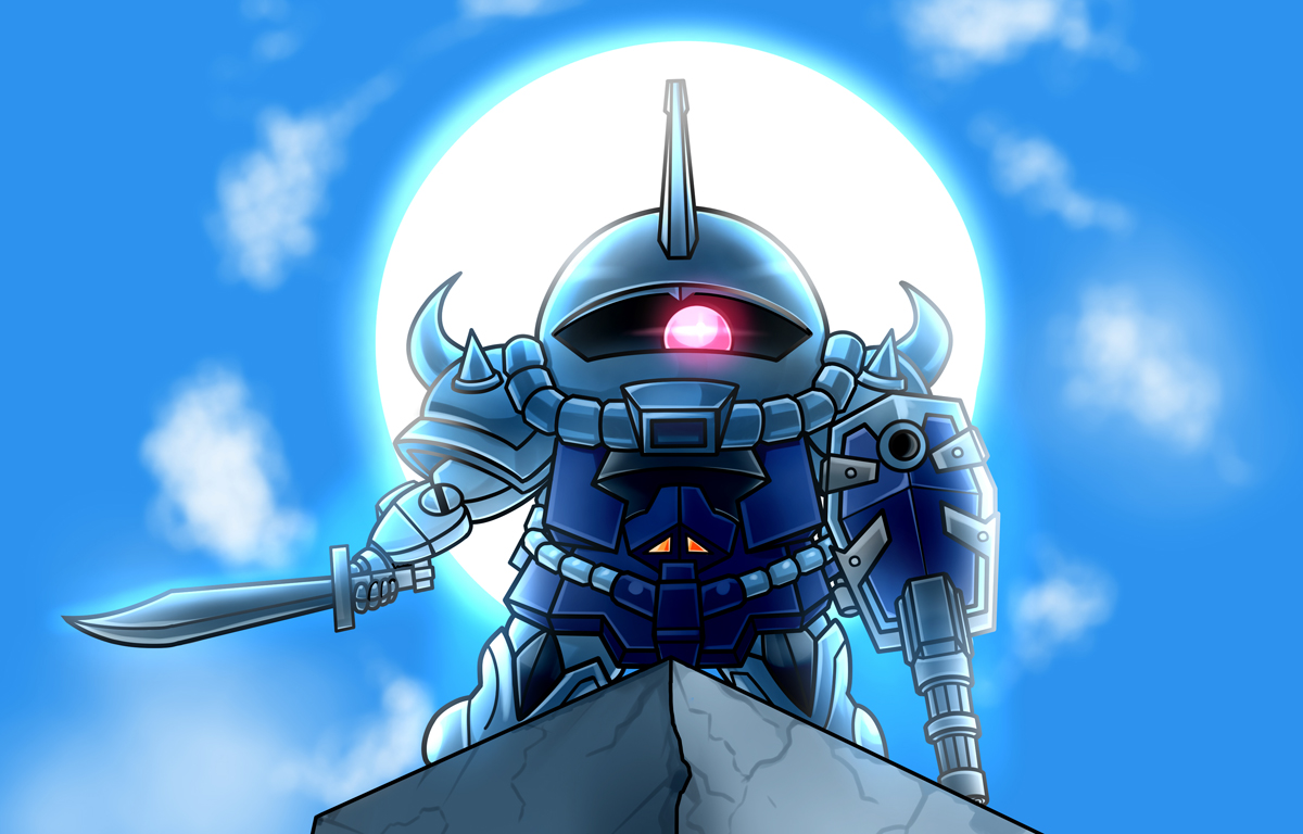「「怯えろ!竦め!MSの性能を活かせぬまま、死んでゆけ!」 #世界の中心でガンダム」|jamesjoji (ジョオジ)/ロボ娘4コマ【サイドKOBE:2バンチ-3b】のイラスト
