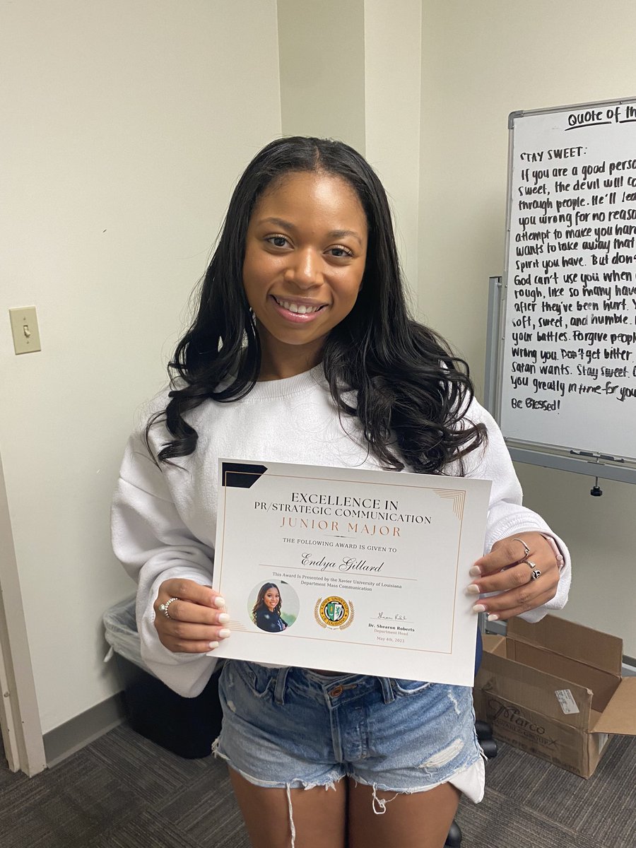 Congrats to one of our excellent PR/Strategic Communication students - Endya Gillard!