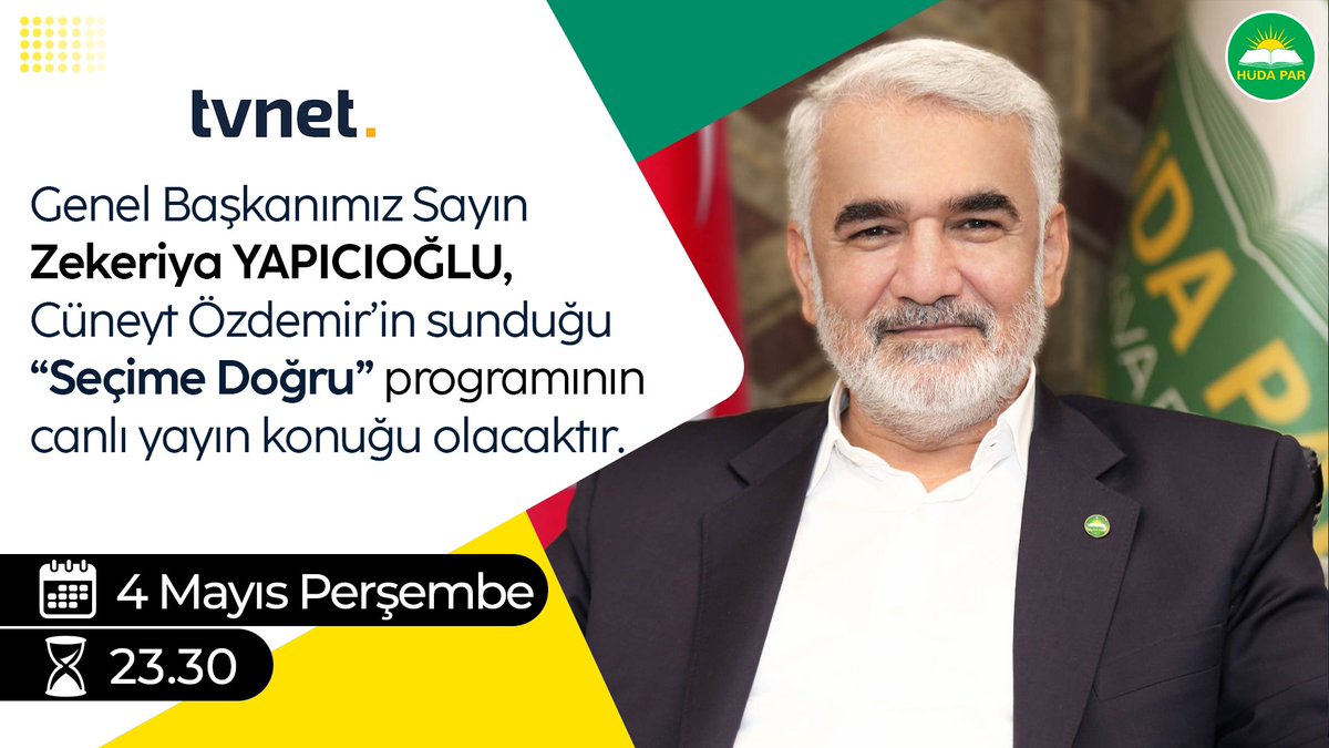 Bu akşam 23.30’da TVNET’te Cüneyt Özdemir’in sunduğu ‘Seçime Doğru’ programının canlı yayın konuğu olacağım. 

23.30'da TVNET ekranlarında buluşalım.