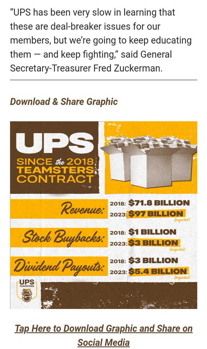 BrJoeBalkis's tweet photo. 4/25/23 ups supplements update
#2023TeamstersupsContractCampaign #Teamsters
Is accusing #ups of dithering, is what the #MarblePalace means by the gloves off? ups isnt taking #sob &amp; #cuckerman seriously.
#DEFUNDfacebook
#DEFUNDtwitter
#DEFUNDgoogle https://t.co/7rDOt0PiLc