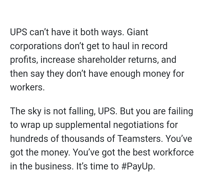 BrJoeBalkis's tweet photo. 4/25/23 ups supplements update
#2023TeamstersupsContractCampaign #Teamsters
Is accusing #ups of dithering, is what the #MarblePalace means by the gloves off? ups isnt taking #sob &amp; #cuckerman seriously.
#DEFUNDfacebook
#DEFUNDtwitter
#DEFUNDgoogle https://t.co/7rDOt0PiLc