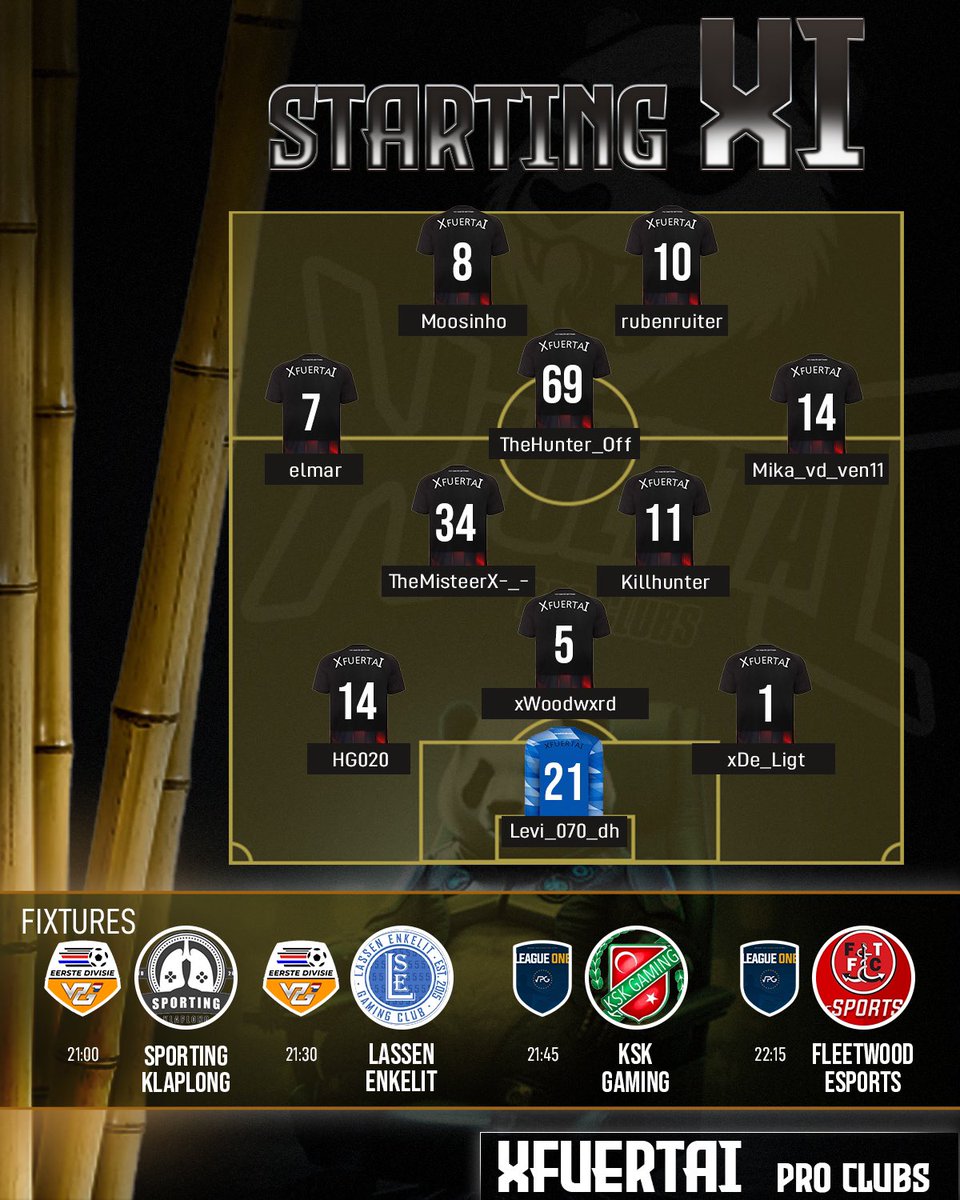 Our lineup for tonight 🐼🖤🤍
Thx to <a href="/PhantomDesign21/">Phantom Designs</a>