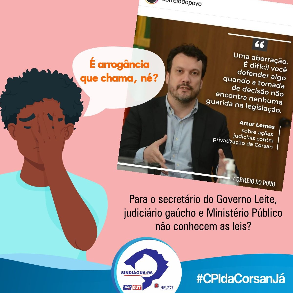 Desmonte do saneamento no Rio Grande do Sul: PSDB liquida Corsan   Sindicato dos Trabalhadores em Água, Esgoto e Meio Ambiente do Estado de  São Paulo