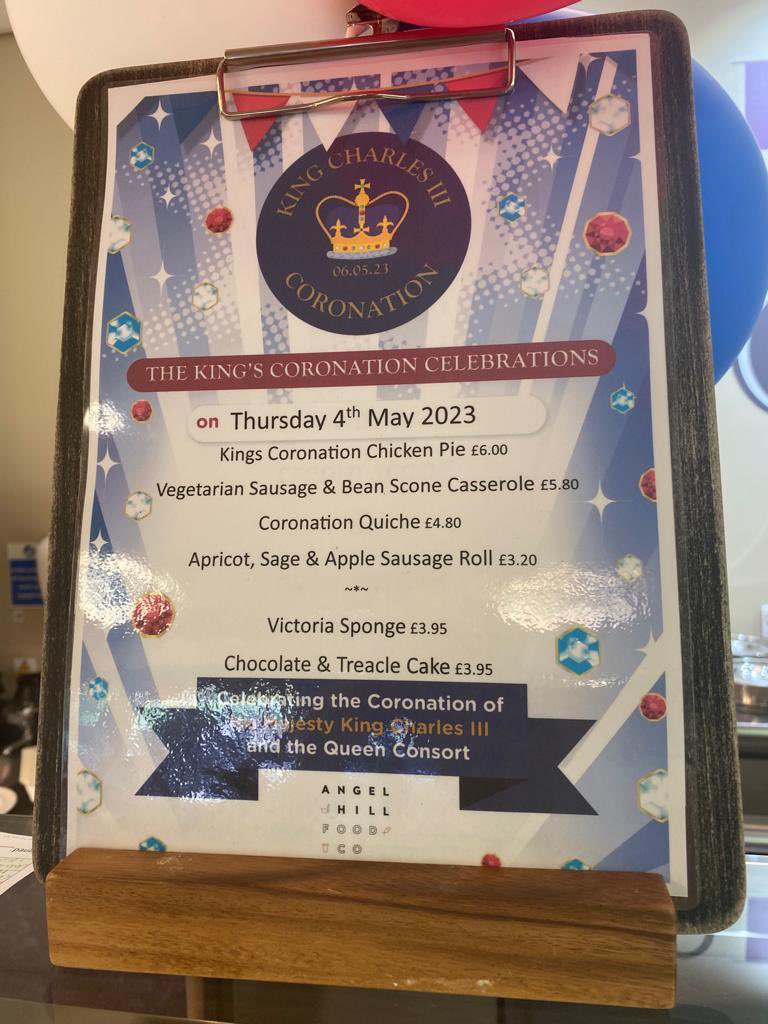 DawnPowell19's tweet photo. The Kings Coronation at Worcestershire County Council. Coronation chicken pie. Apricot sage and apple sausage roll. Coronation quiche. Vegetarian sausage and bean scone casserole. Victoria sponge. Treacle and chocolate cake @JonWhittle1fwyS @jessey1965 @AngelHillFood @worcscc https://t.co/TAI9fW7YKC