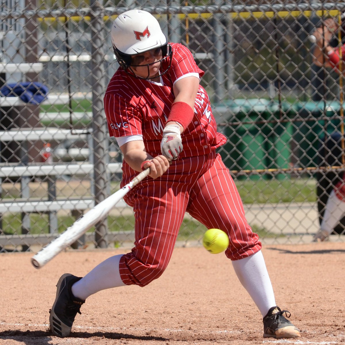 MaryvilleSaints's tweet photo. WALK-OFF WINNER! 

Taylor Duff gave @MaryvilleSB a 4-3 win in the first round of the #GLVCsb Tournament with a walk-off single in the eighth! The Saints will play the winner of Drury &amp; UIndy tomorrow at 3 pm. #BigRedM #GLVCsb

Recap: https://t.co/yE1Zk7X1Bz https://t.co/gYwYMOFYA0