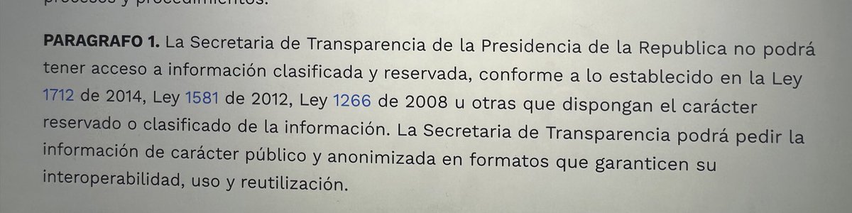No puedo creer que el Gobierno Nacional quiera eliminar este paragrafo del artículo 14 de la ley 2195 de 2022!!!

¿Por qué quiere acceder a información clasificada y reservada?