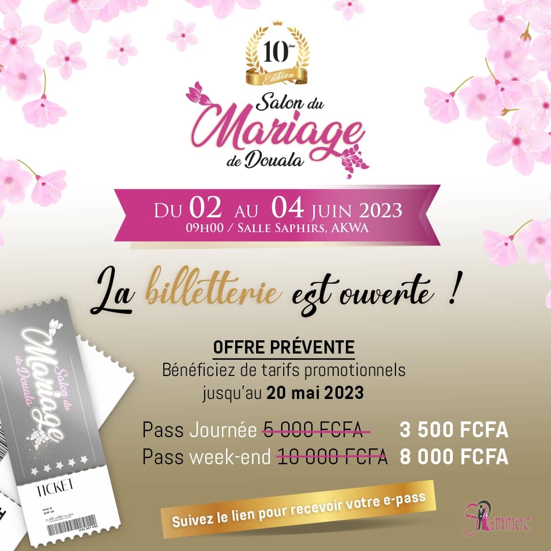 LeSammec237's tweet photo. Bénéficiez de tarifs promotionnels jusqu'au 20 mai 2023
Pass Journée à 3500 FCFA au lieu de 5000 FCFA
Pass Week-end à 8000 FCFA au lieu de 10000 FCFA

Lien pour obtenir son e-pass :
https://t.co/IBfHmCXNuT https://t.co/QijkgeeMYT