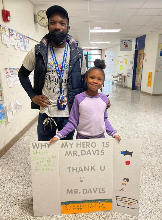 gtplittlebraves's tweet photo. Not all heroes wear capes! 2nd grade worked on a Hero project and Mr. Davis was chosen as this student's hero. https://t.co/EKWt8EQrOE