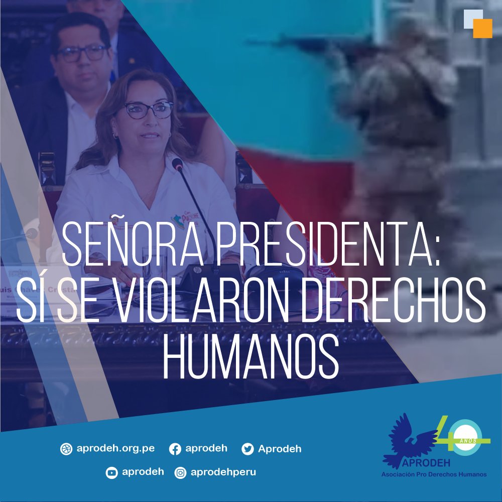 Aprodeh's tweet photo. 🛑Informe de la CIDH, confirma graves violaciones de derechos humanos en Perú.  

Exigimos el cumplimiento de las recomendaciones hechas por la comisión, siendo el primer paso que se reanuden las investigaciones paralizadas por decisión de @FiscaliaPeru 

https://t.co/CQQqVeju46 https://t.co/DfPRdB6Mgt
