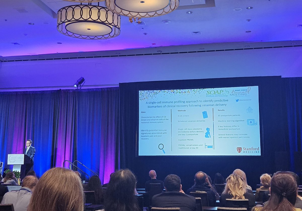aljabut's tweet photo. Great #SOAPAM23 talk from @Jamesocarroll presenting research examining immune cell profiles before and after scheduled cesareans. https://t.co/gQiWEZDHMR