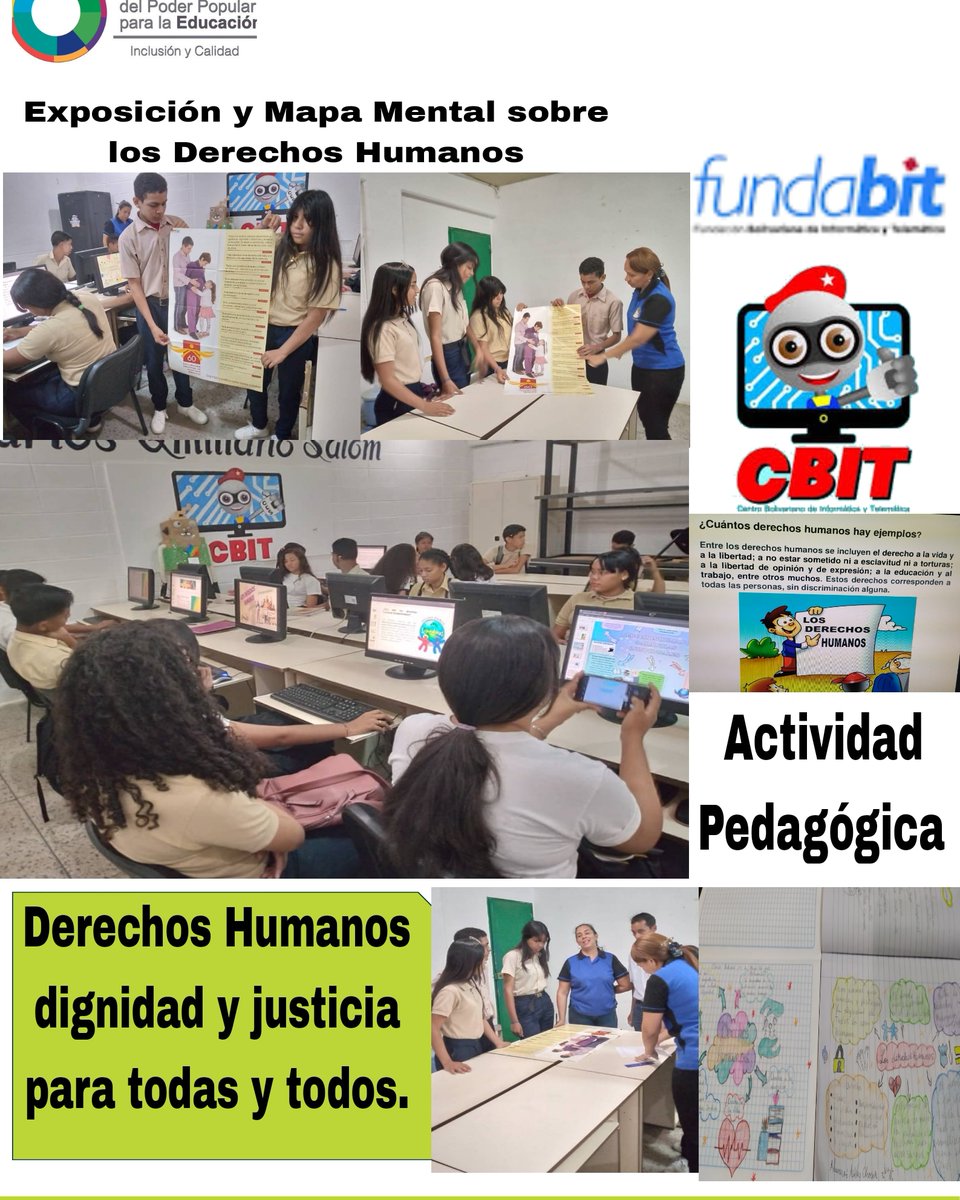 Estudiantes de 4to C" de la U.E.N Carlos Emiliano Salom  en conversatorio y exposición sobre los Derechos Humanos. 
#calidadeducativa
