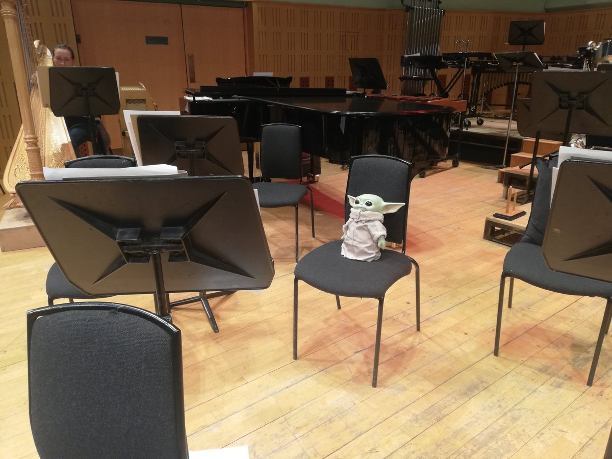 Grogu doing a last bit of practice before tonight <a href="/rte_co/">RTÉConcertOrchestra</a> #MaytheFourth #ThisIstheWay