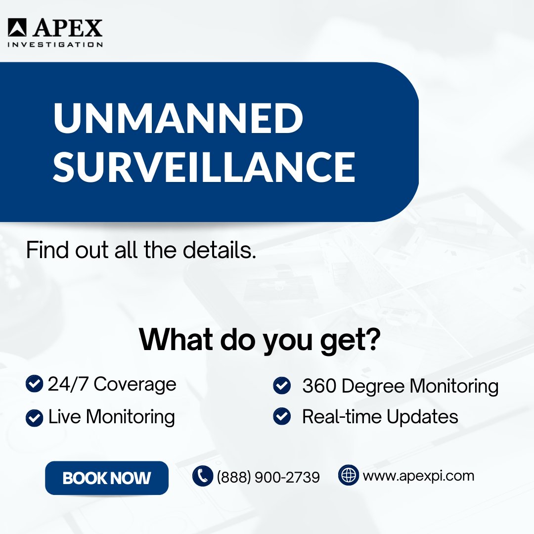 APEX__INV's tweet photo. Did you know APEX Investigation has unmanned surveillance? When it comes to investigations, APEX is at the forefront.

Don't forget to check the link below to learn more about APEX Investigation's services.

https://t.co/Zo21Fqp7qD

#services #surveillance #APEXInvestigation https://t.co/xxP1P6iopZ