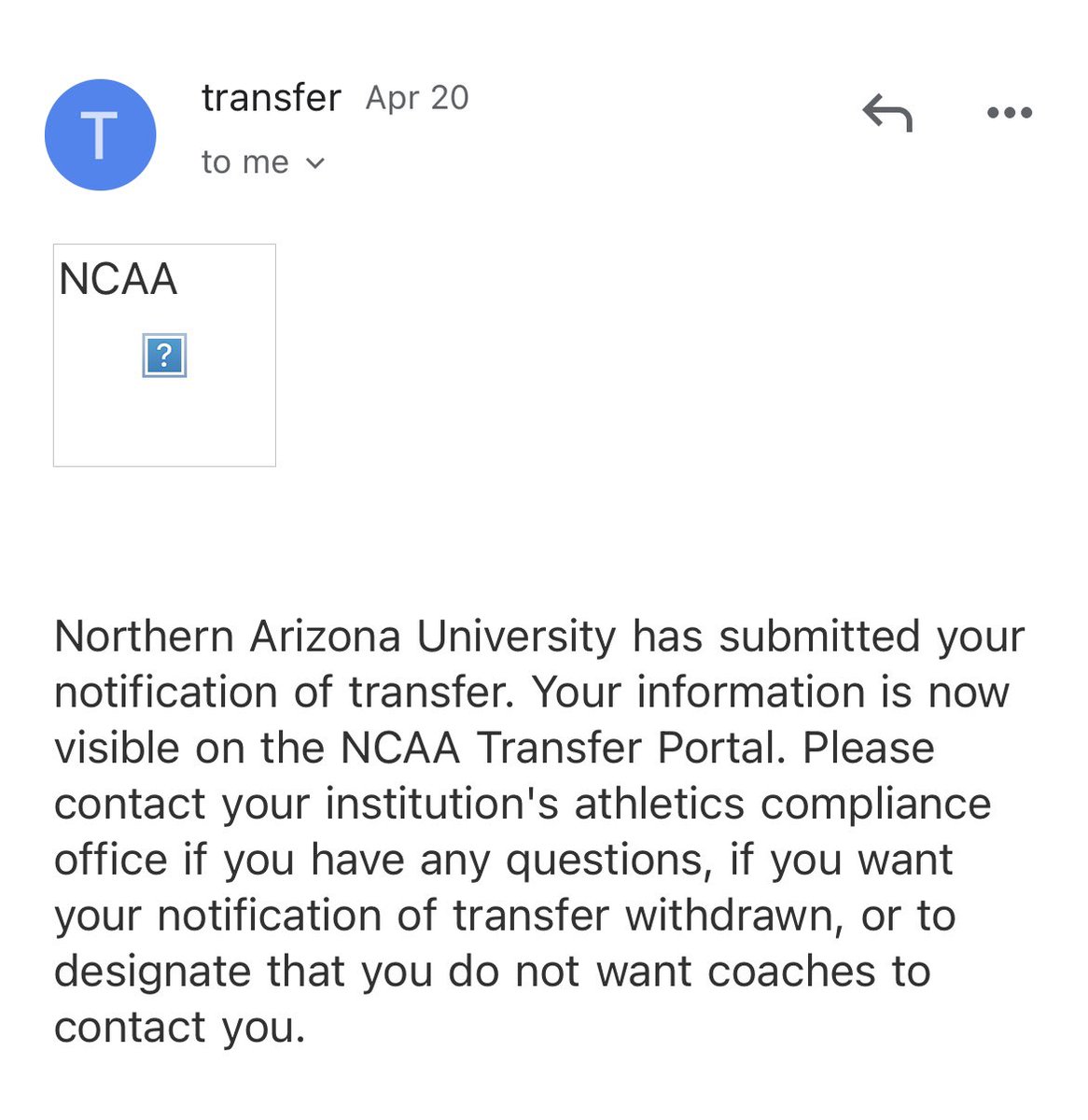 Thank you NAU
I am officially in the transfer portal