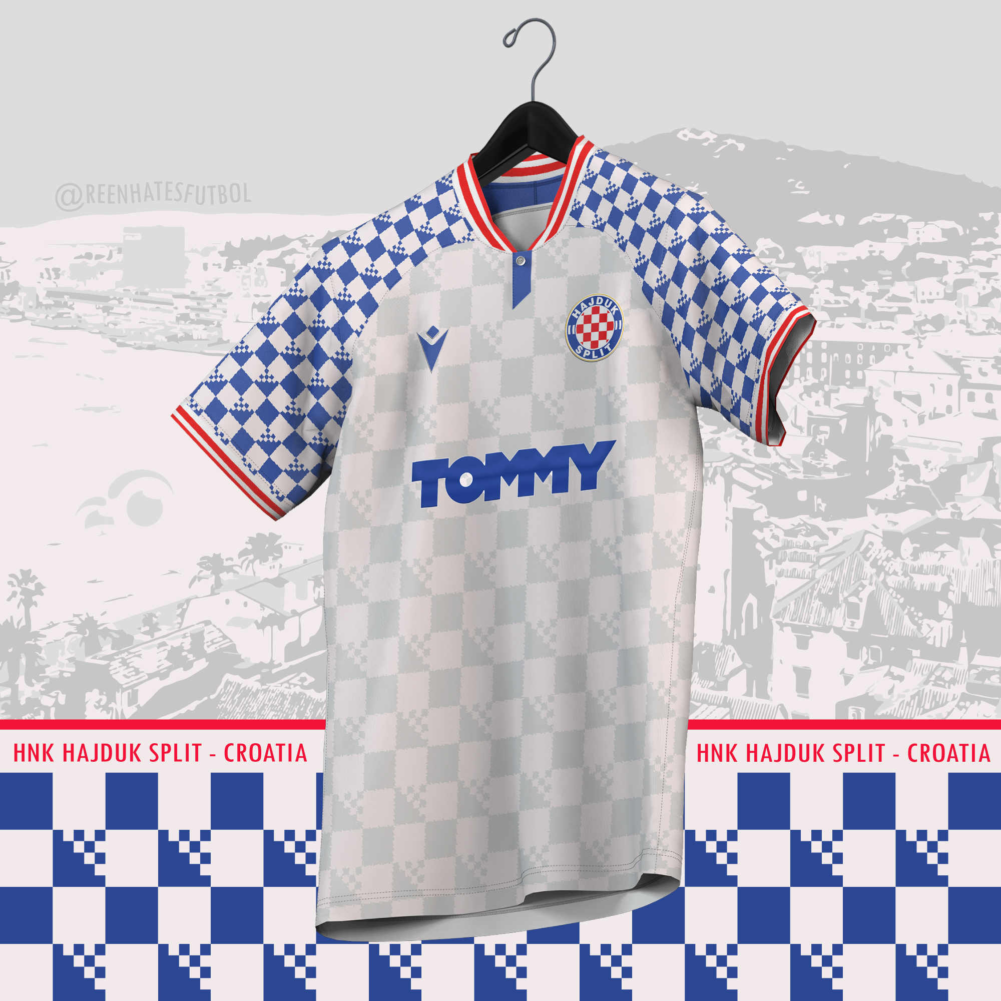 DesignFootball.com on X: Significant embellishment to the standard Hajduk  Split look on @reenhatesfutbol's concept shirt entry to the 300th Kit of  the Week challenge stage. #Hajduk #KOTW  / X