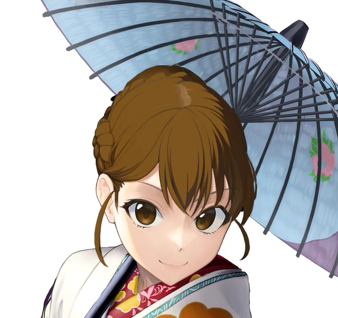 続き 髪の下地を塗り直しました_φ(・_・ 影とのコントラストが個人的に凄くいい感じなので、どうにかこのまま進めていきたい