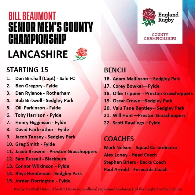 lancashirerfu's tweet photo. Here's your @lancashirerugby Senior Mens XV v @CheshireRFUNews at Birkenhead Park on Saturday # godsavetheking #dukeoflancaster https://t.co/LyswOVhNzJ