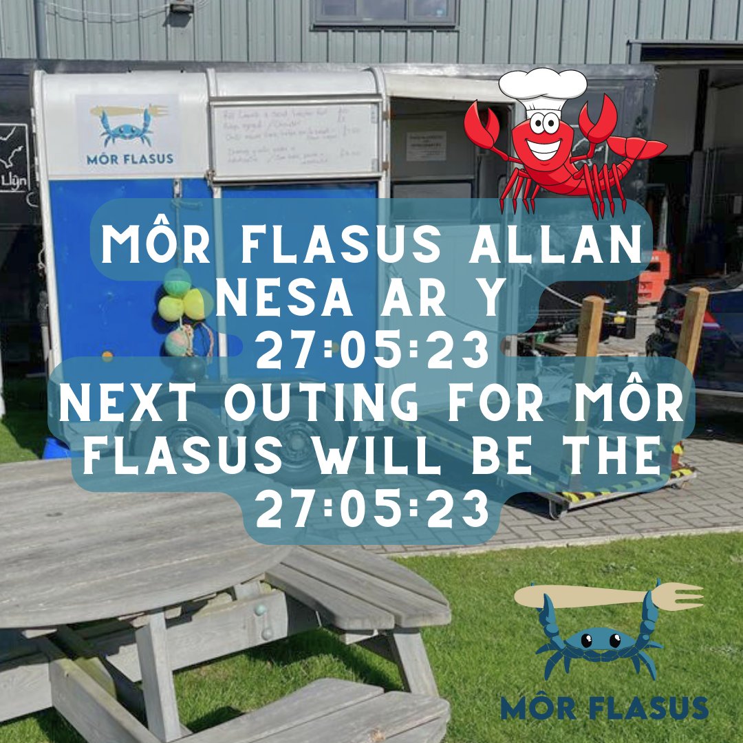 Môr Flasus allan nesa ar y 27:05:23
🦞
Next outing for Môr Flasus will be the 27:05:23