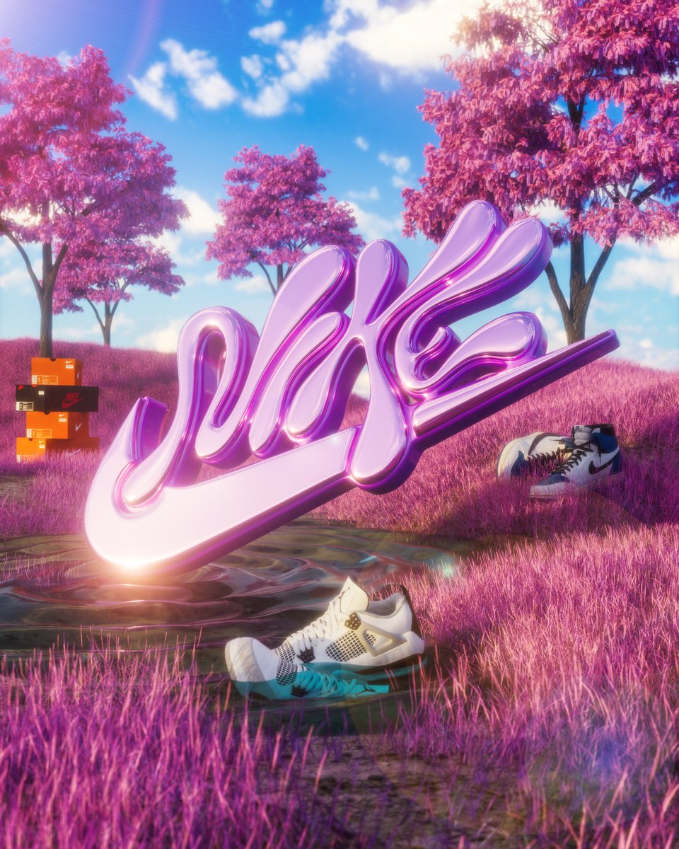 mun15h_'s tweet image. nike custom typography and  render by me