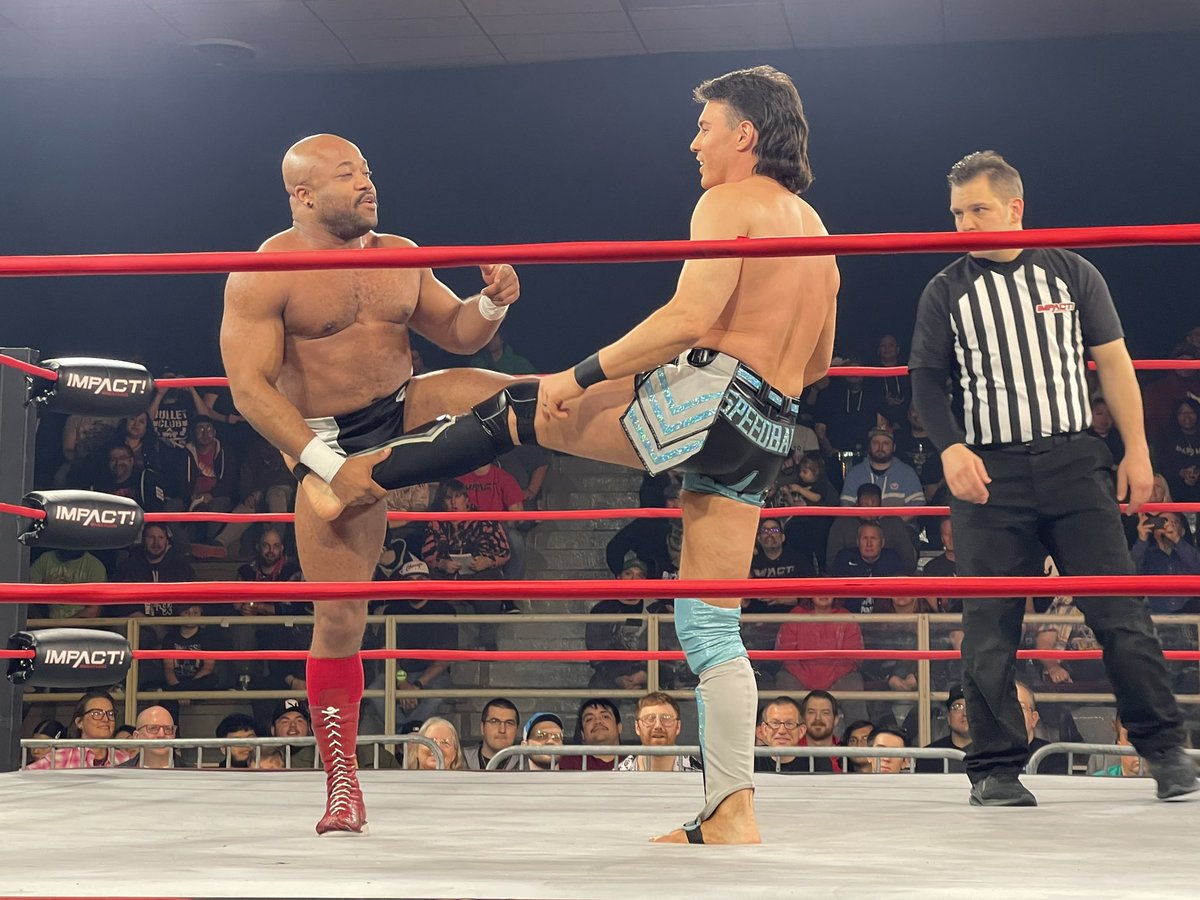 SmarkingDown's tweet photo. @IMPACTWRESTLING is going to be Fire tonight. Don’t miss @SpeedballBailey vs @TheJonGresham ! #SpringSlugfest https://t.co/mfJsj6JK6l