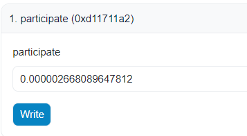 only1oone's tweet photo. Another round of $OONE IDO has just begun, all you know to do is to go to this Only 1 Contract 

https://t.co/gw2Cg8eFIW

And write through the "participate" function with 0.000002668089647812 ETH. You will randomly get between 0.002 $OONE to 0.004 $OONE

#OONE #IDO #Memes https://t.co/UZzs5ad4F9