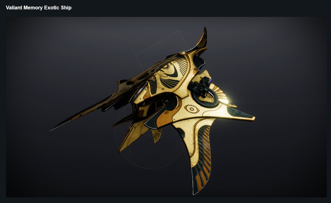 Here at Valiant HQ, we've been working hard with <a href="/Bungie/">Bungie</a> to create the new exotic Trials of Osiris ship. Behold the 'Valiant Memory':