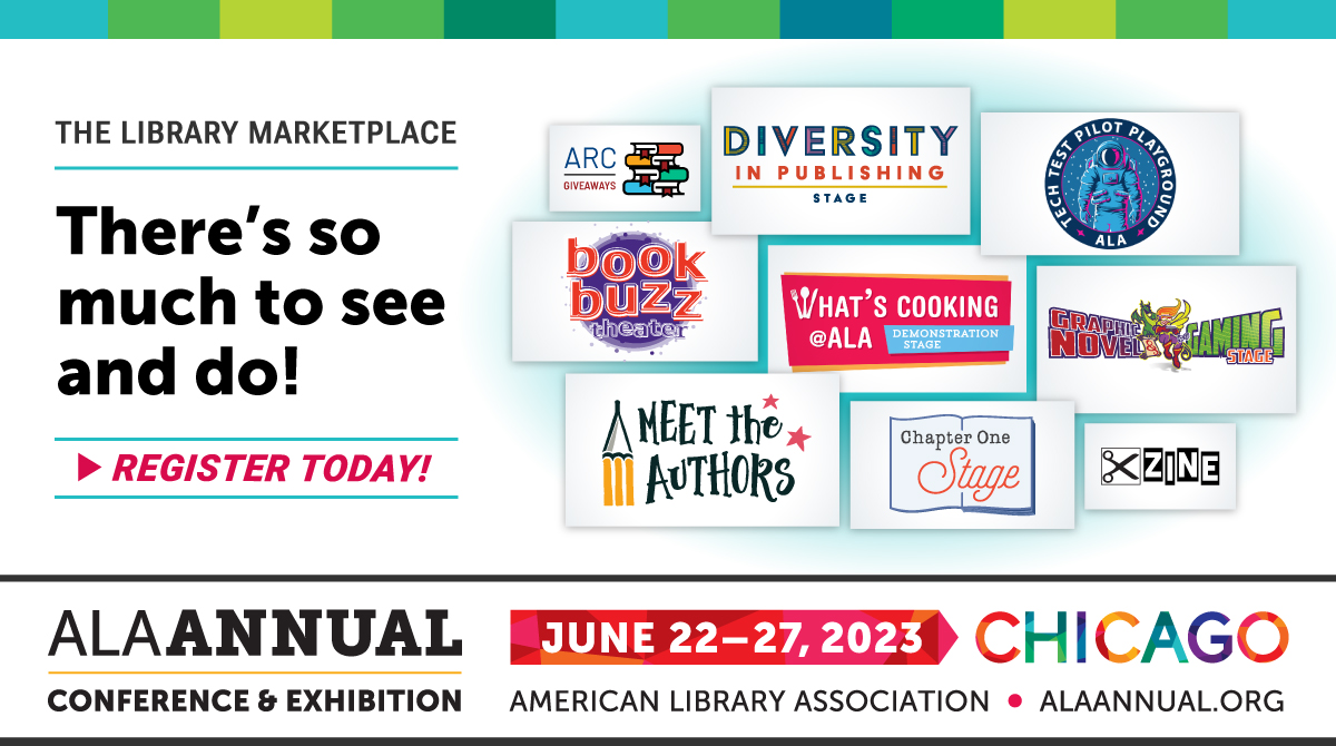 ALAConferences's tweet image. The #ALAAC23 Library Marketplace is where all the fun happens! Visit with exhibitors, hear authors on live stages, Meet the Authors, pick up swag and ARCS, and so much more. Register today and lock in advance rates. bit.ly/ALAAC23-Regist…