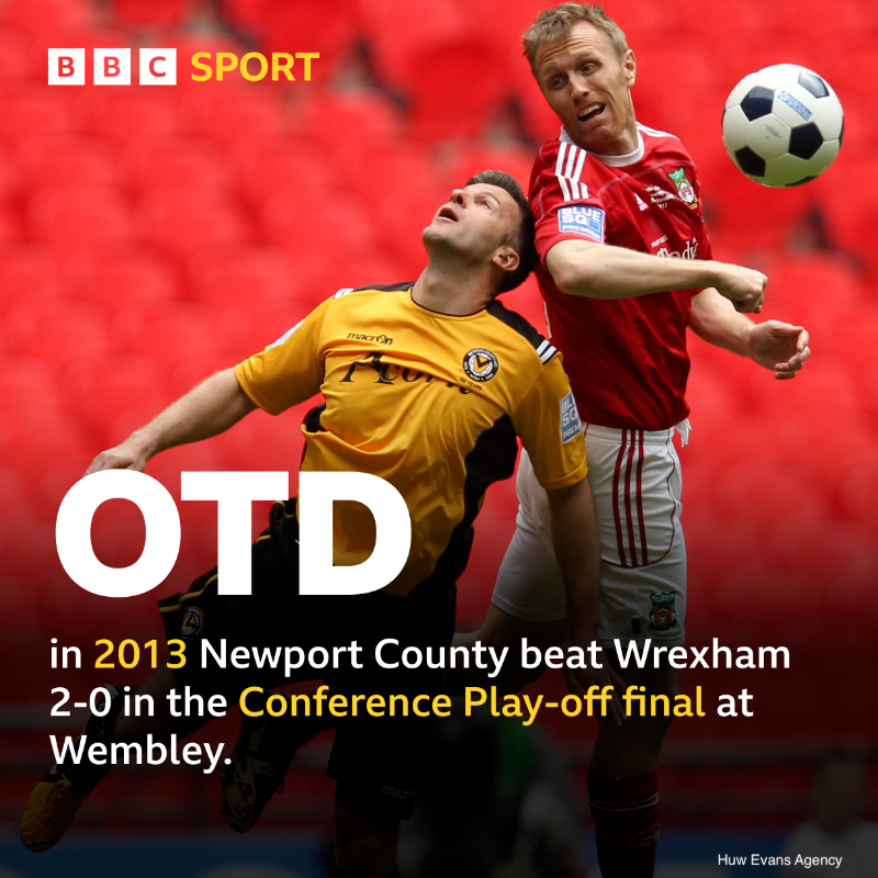 BBCSportWales's tweet photo. 10 years ago today Newport County beat Wrexham in the Conference Play-Off Final!

Who's excited for next year's league two clash? 👀

#BBCFootball https://t.co/mMK6v8CMyf